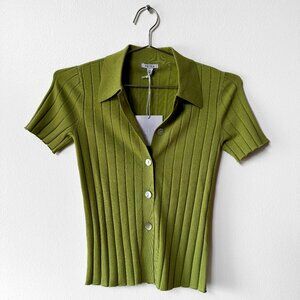 Dominique Ribbed Cardigan - Soft Lime